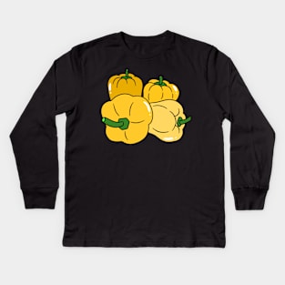 Four Yellow Bell Peppers Kids Long Sleeve T-Shirt